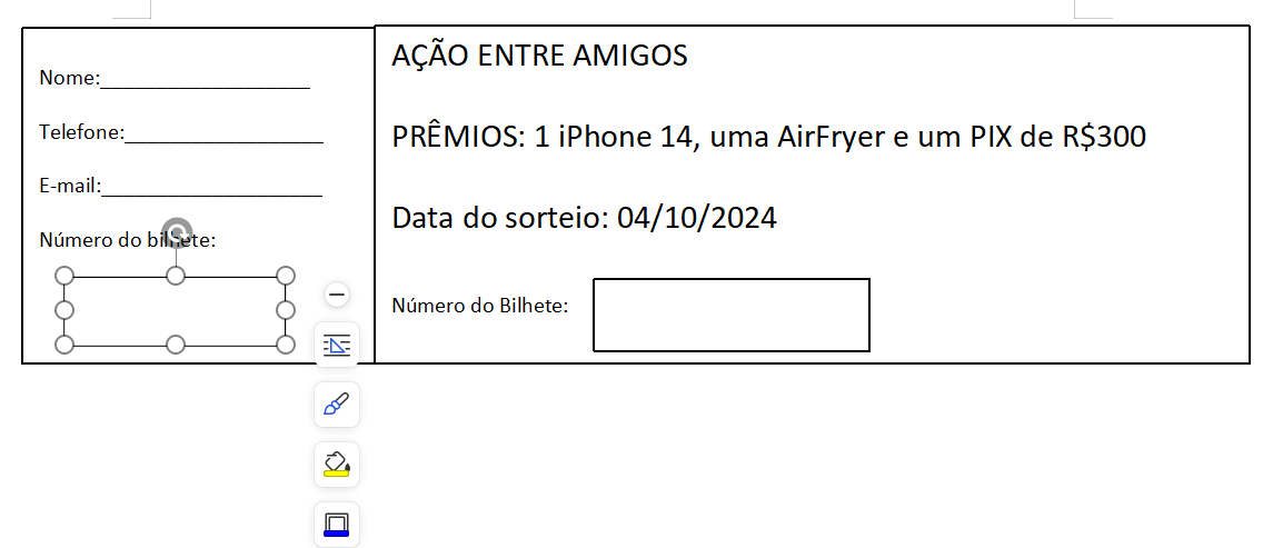 prêmio para rifa beneficente