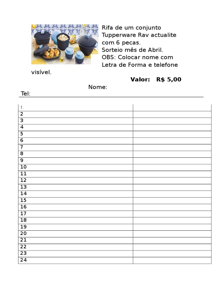 design de rifa personalizado