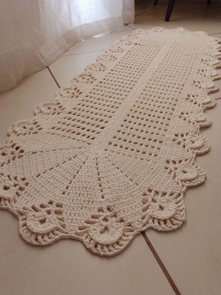 tapete de barbante redondo com flor