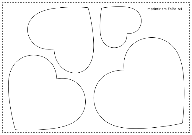 molde de coração para imprimir 56 modelos