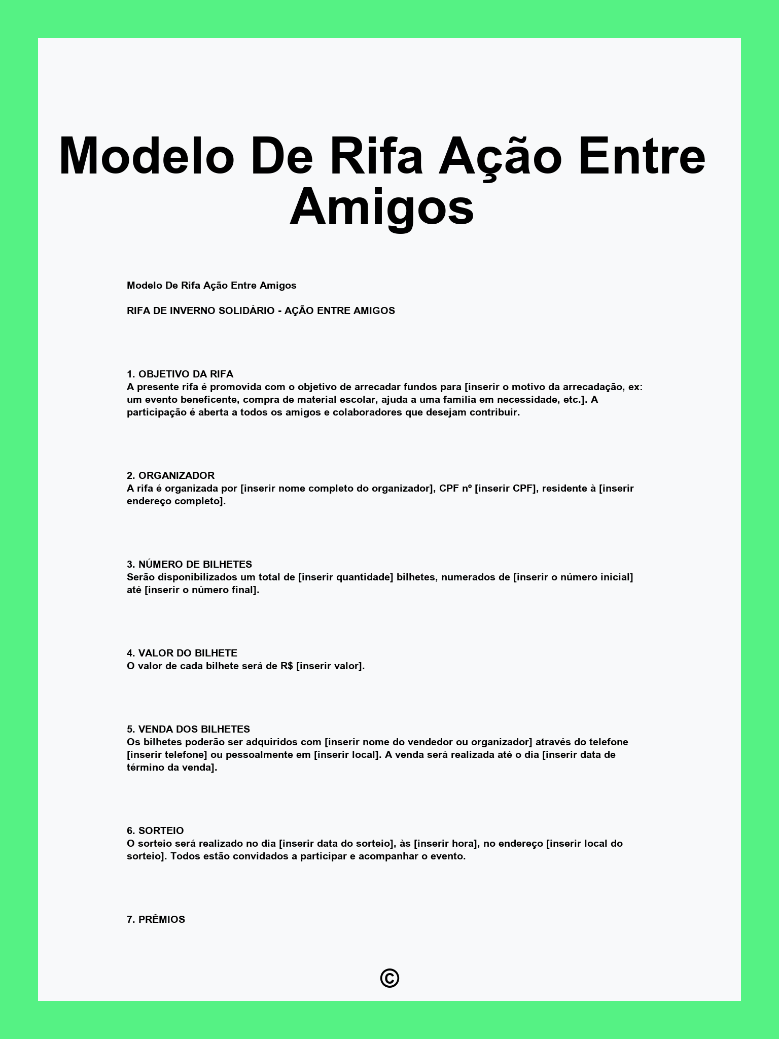 valor de bilhete de rifa