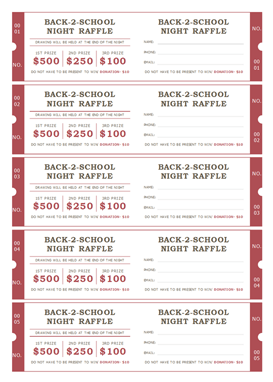 modelo de bilhete de rifa grátis