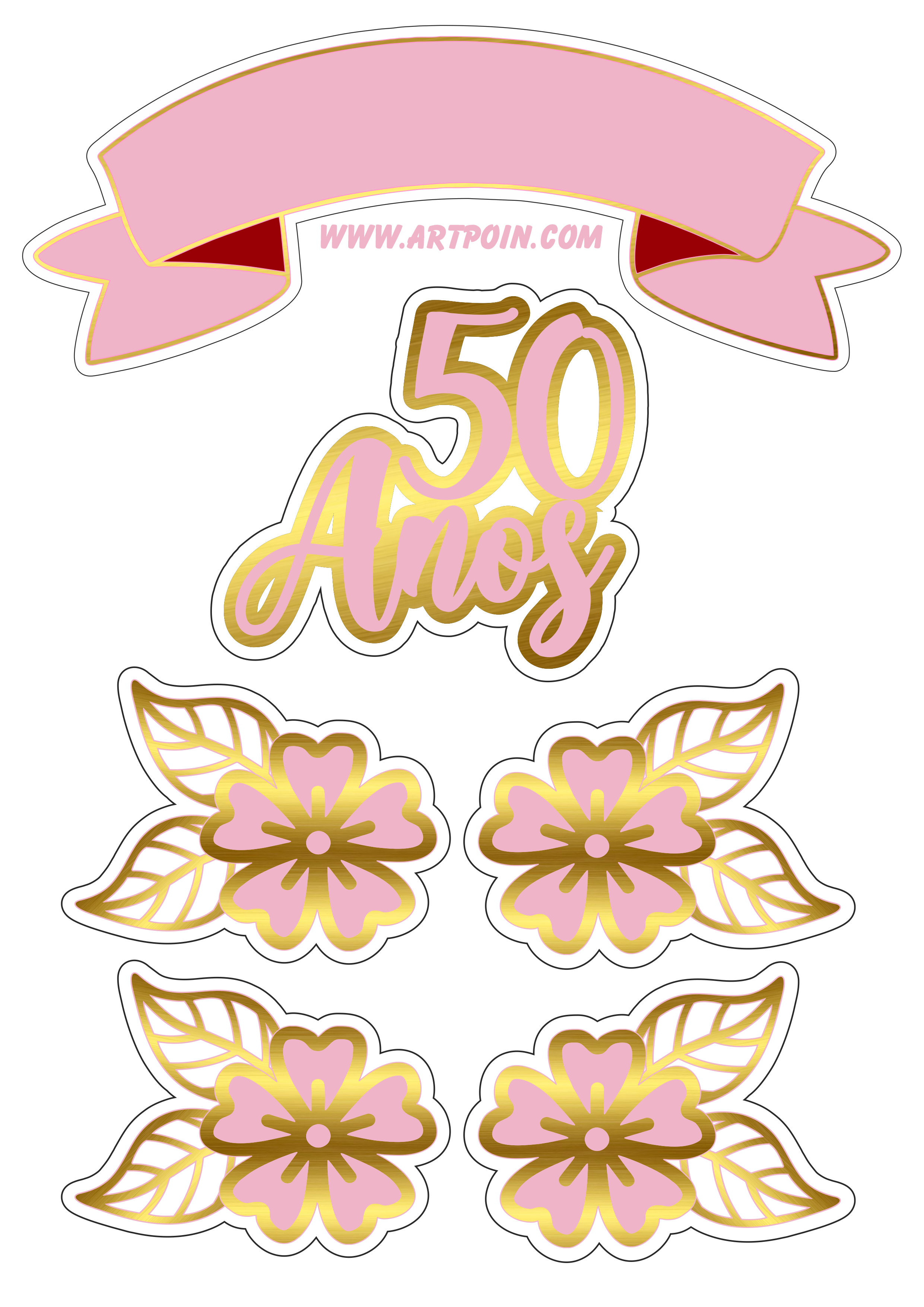 ideias de moldes criativos para festa de 50 anos