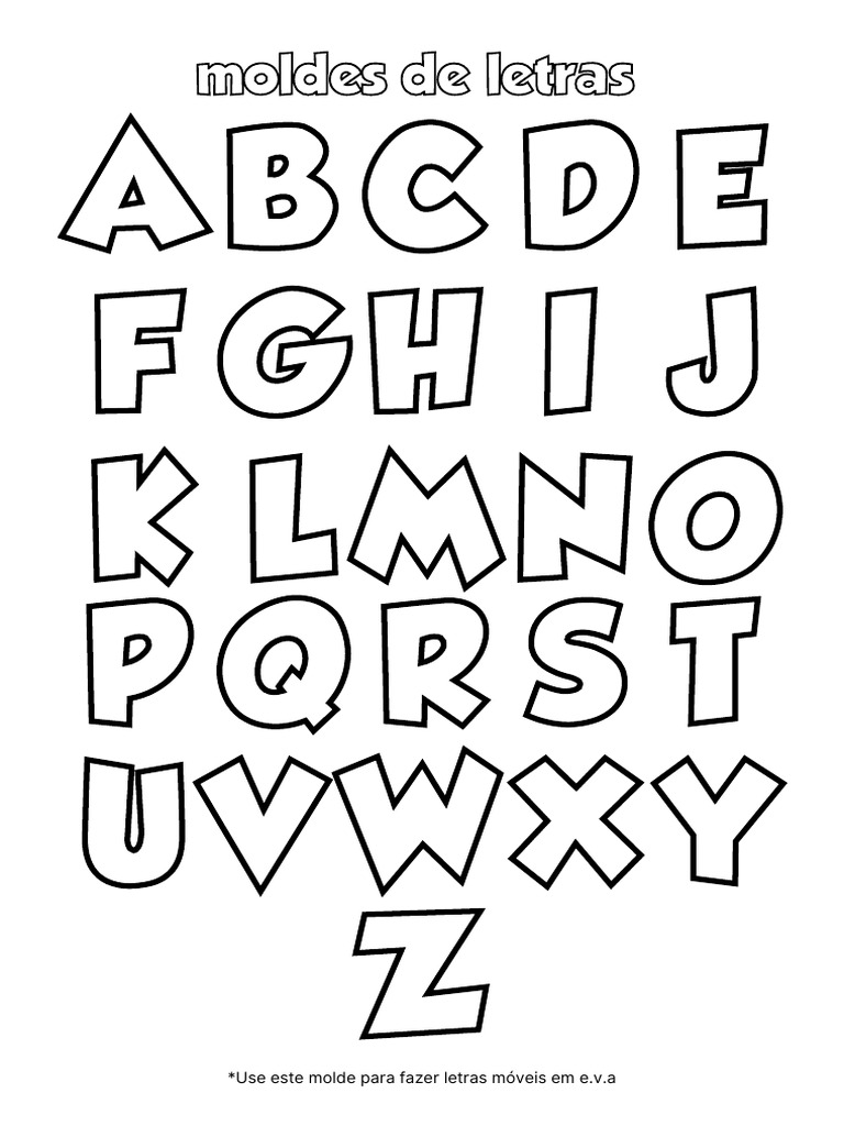 molde de letras vazadas para eva