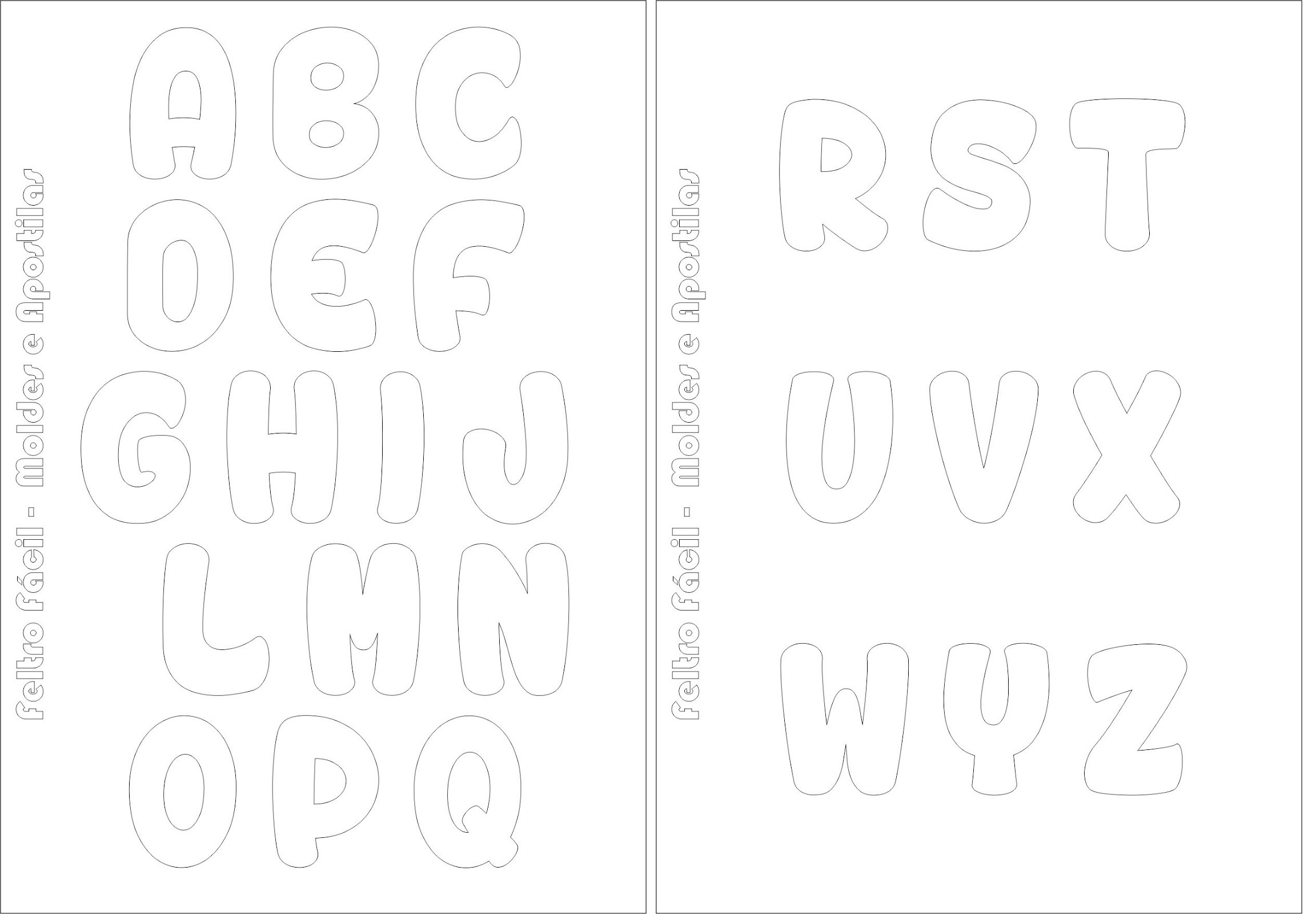 molde de letras para feltro e eva