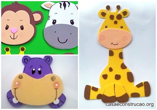 moldes de animais em eva passo a passo