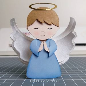 lembrancinha batizado anjo de papel diy