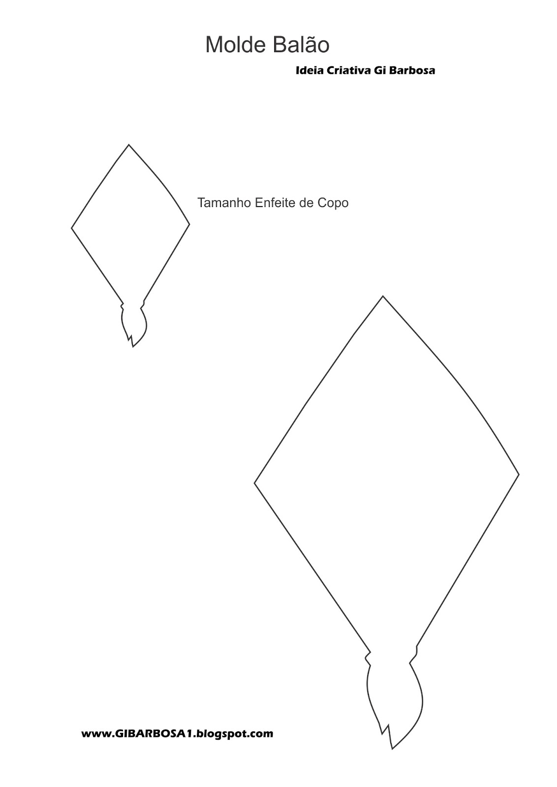 molde balão junino feltro passo a passo