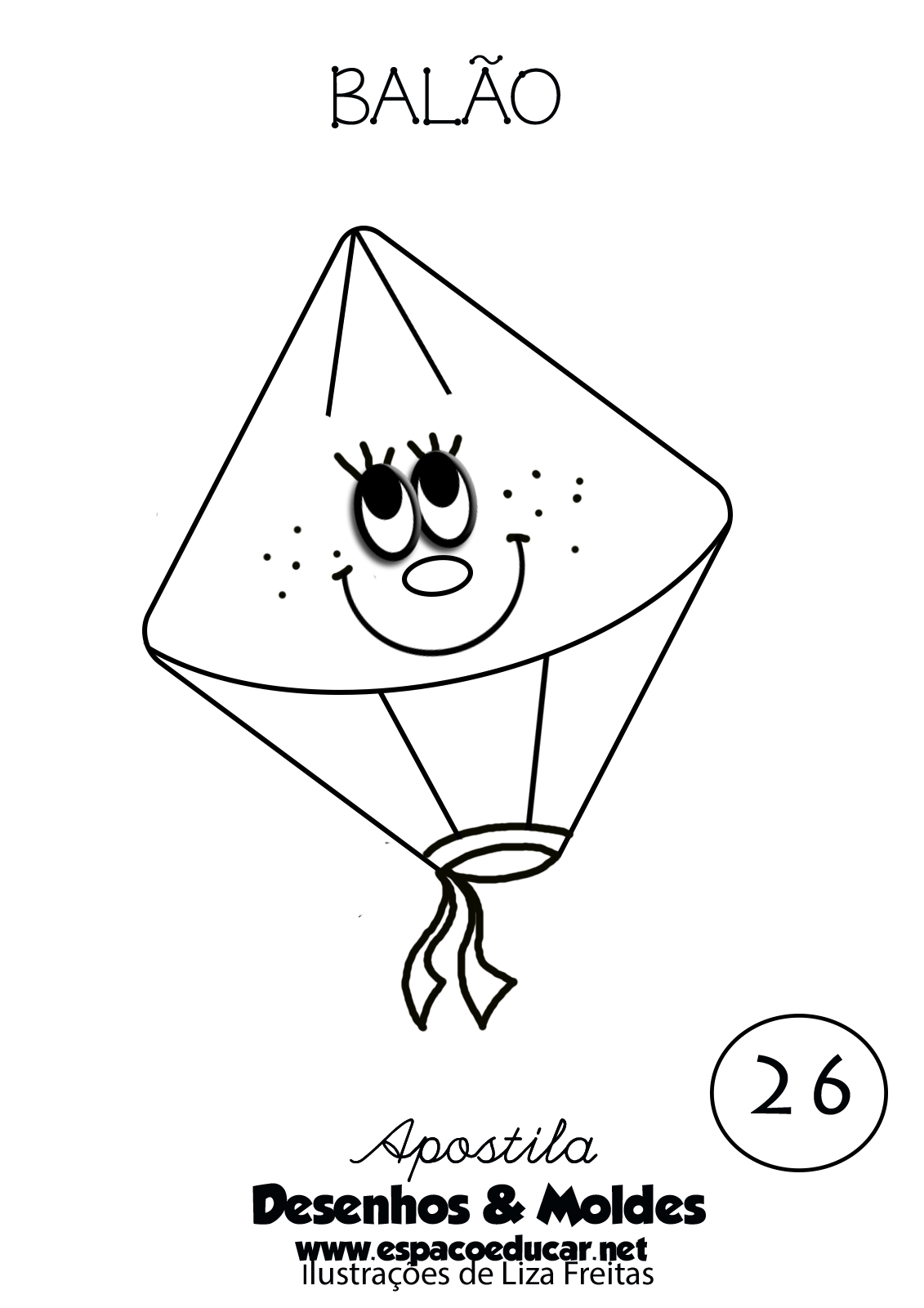 molde balão junino eva fácil