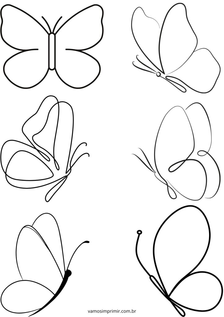 molde borboleta para imprimir simples
