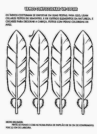 molde cocar dia do indio