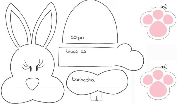 molde coelho em eva para iniciantes