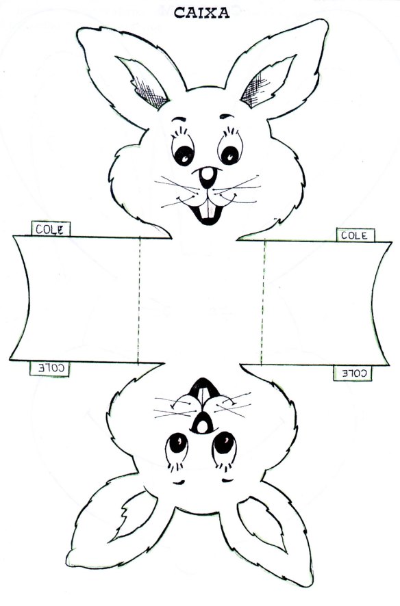 molde coelho de papel para imprimir