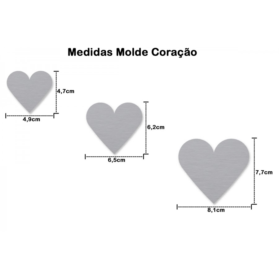 molde coração silicone