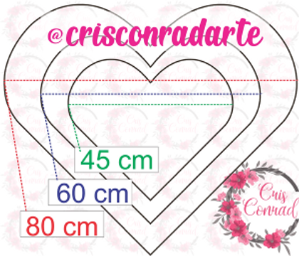molde coração eva png