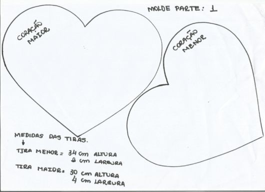 molde coração para imprimir