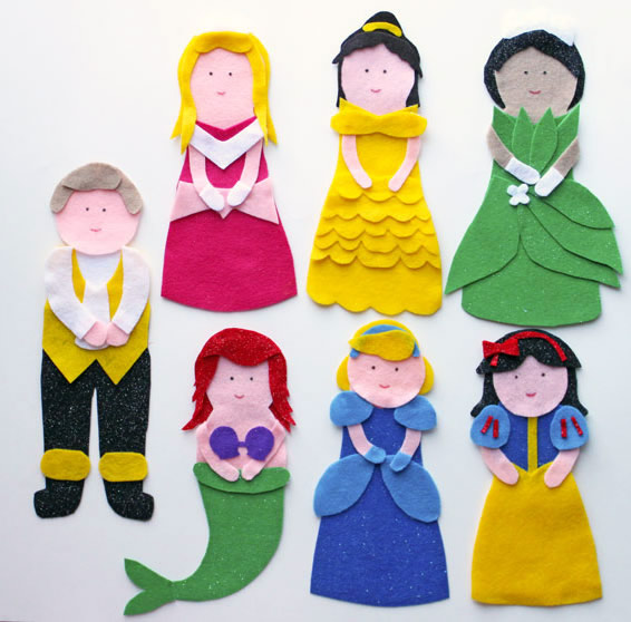Outros Moldes de Princesas Disney em Feltro Gratuitos