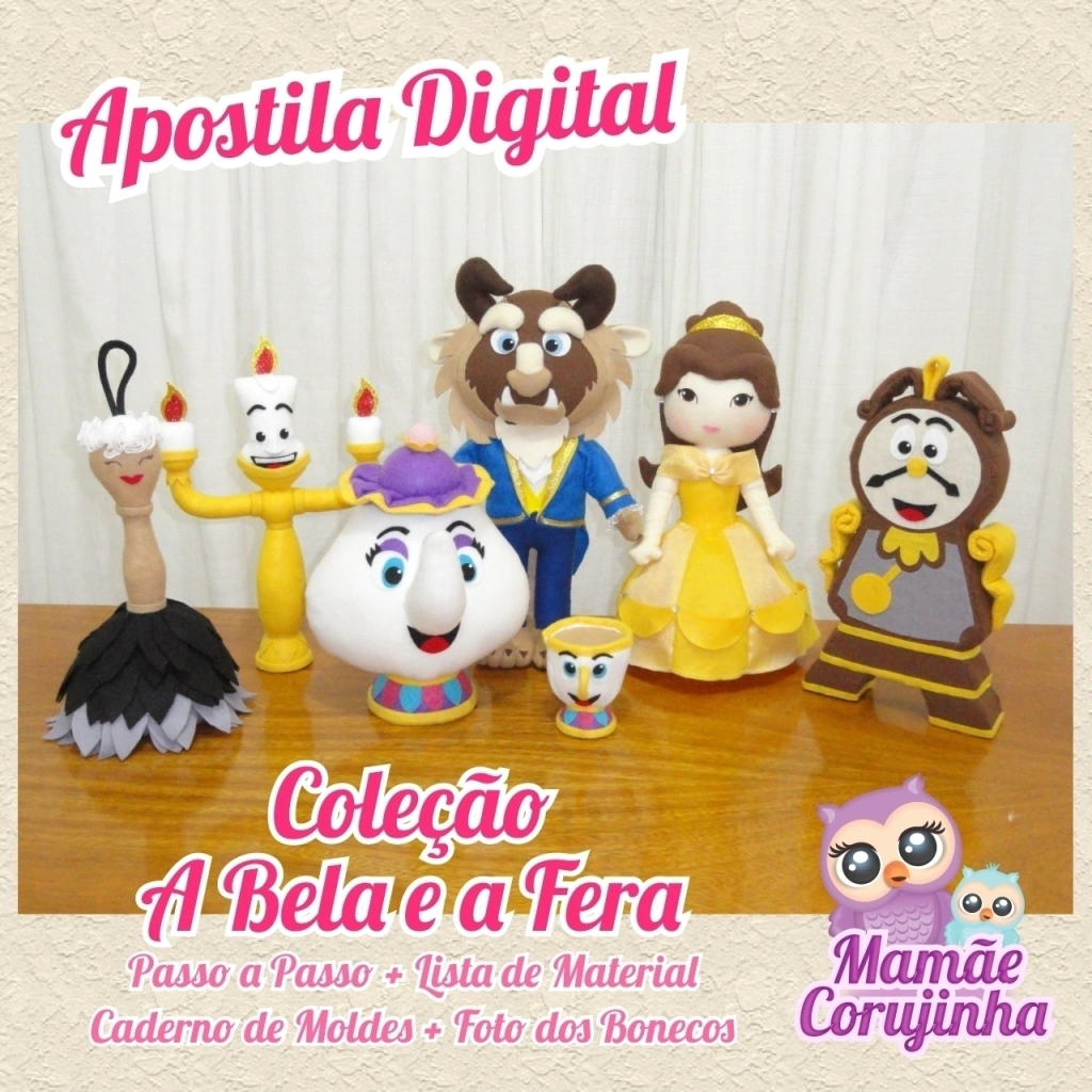 molde da bela em feltro