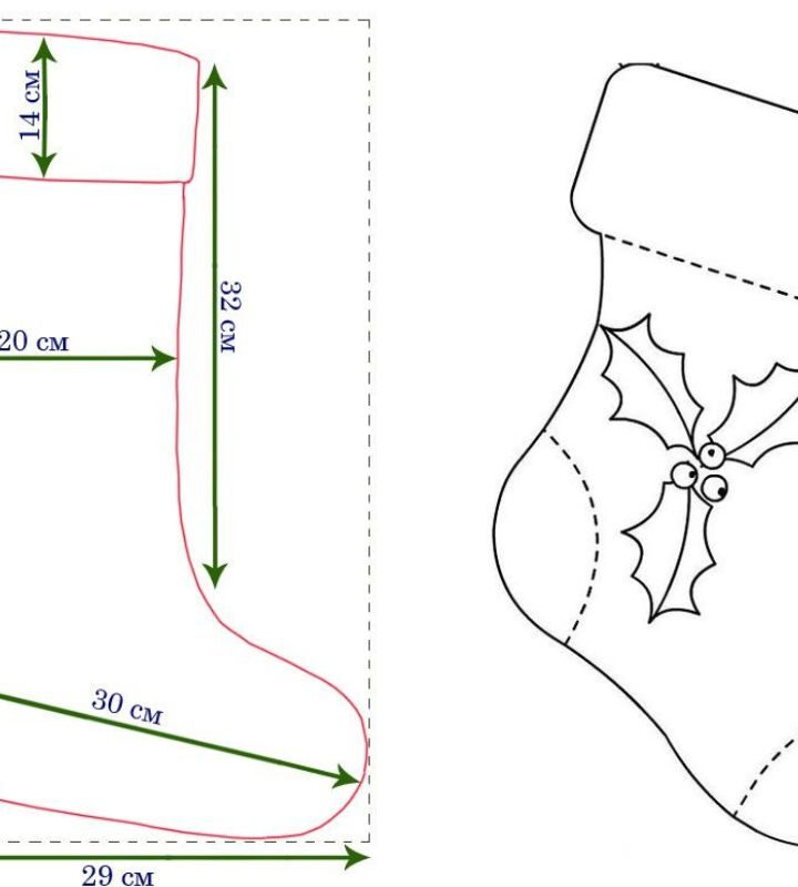 molde bota de papai noel decorada