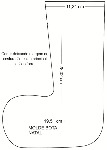 molde bota de papai noel decorada