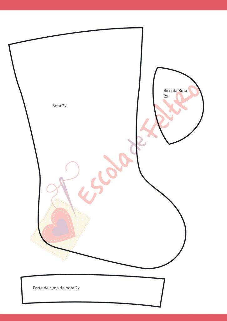 molde bota de papai noel em EVA