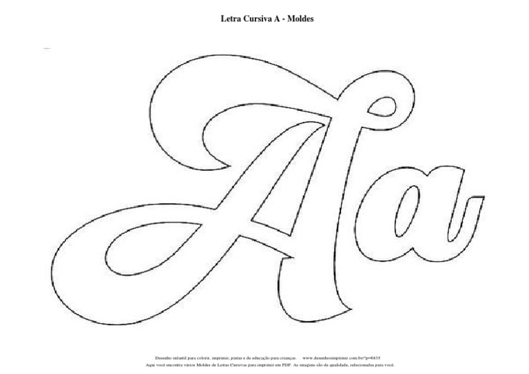 molde letra A vazada para pintar