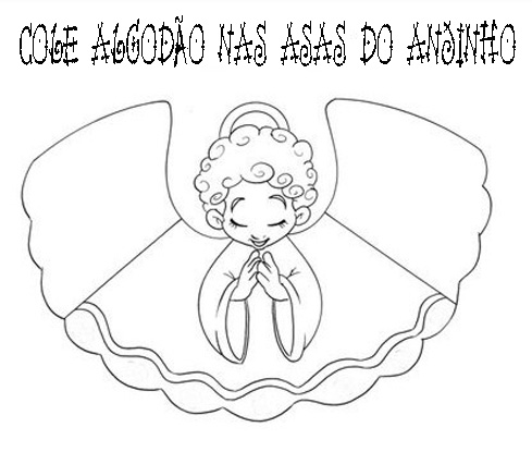 molde de anjo de natal para colorir
