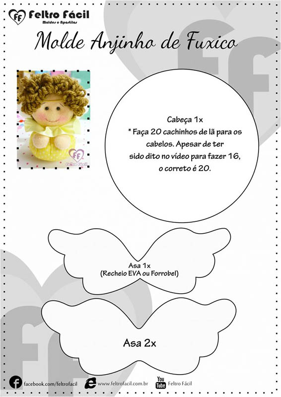 molde de anjo em eva para batizado