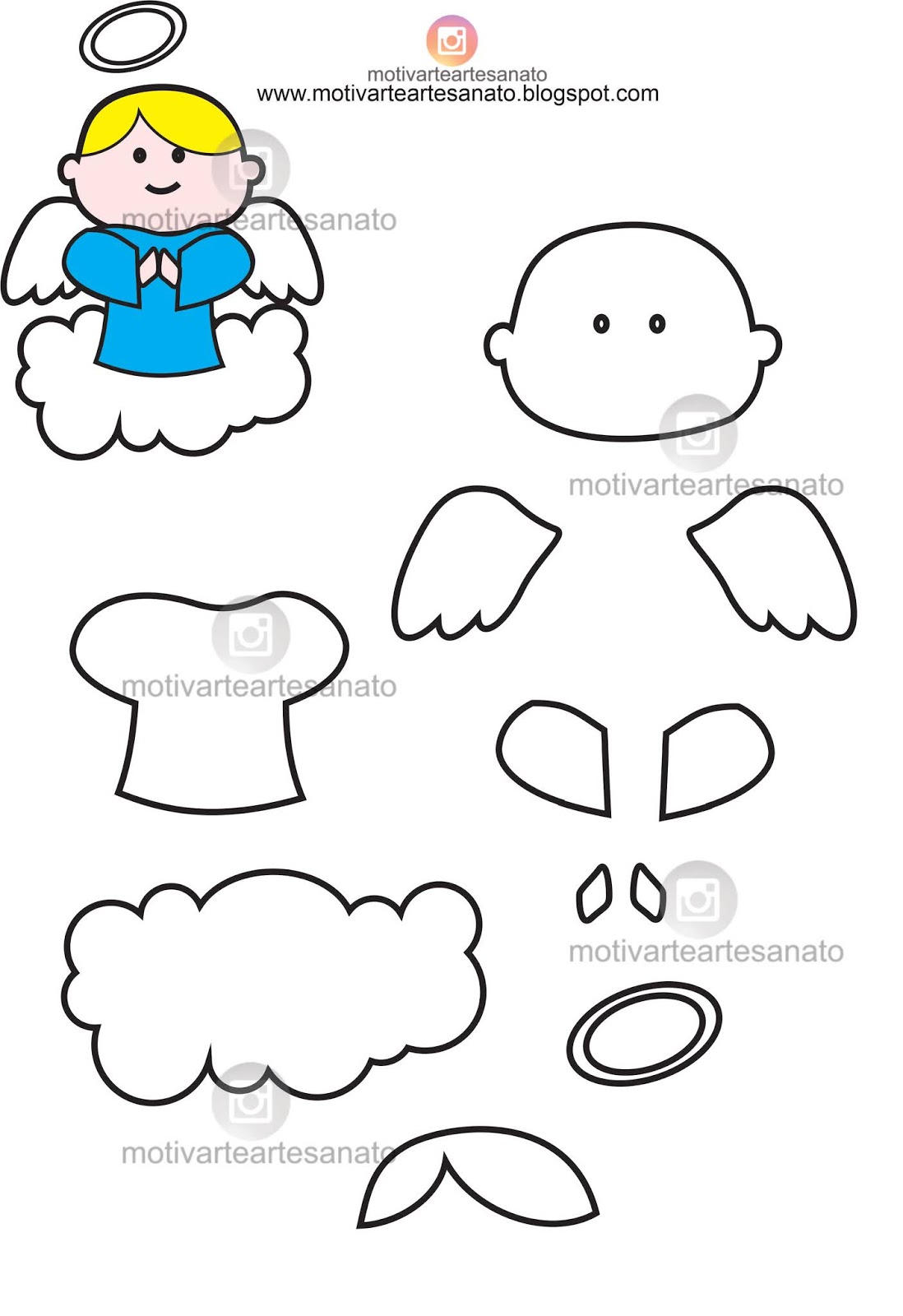 molde de anjo em eva para natal