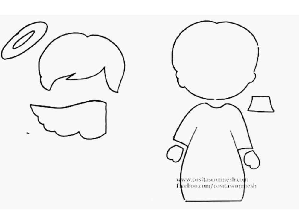 molde de anjo em eva passo a passo