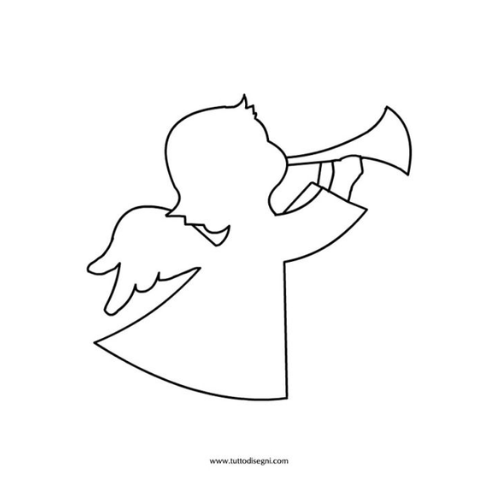 molde de anjo pequeno para colorir