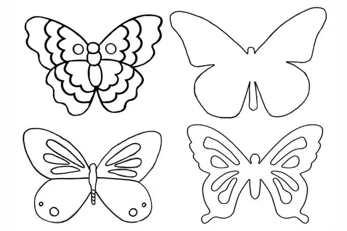 molde de asas de borboleta para imprimir