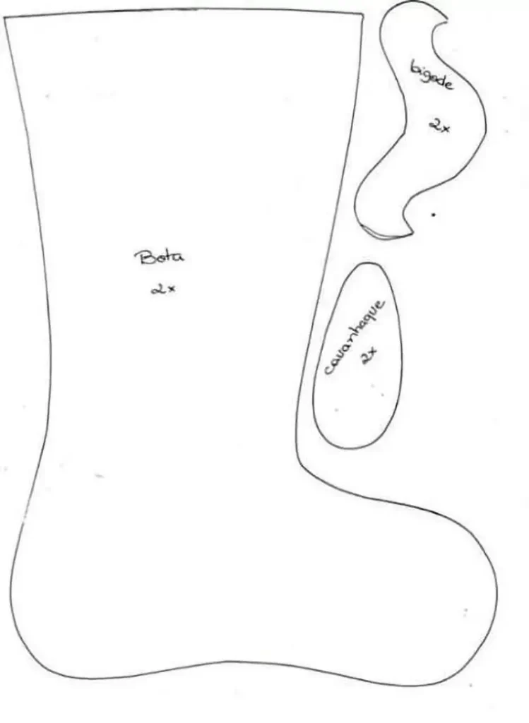 molde bota de natal tamanho real