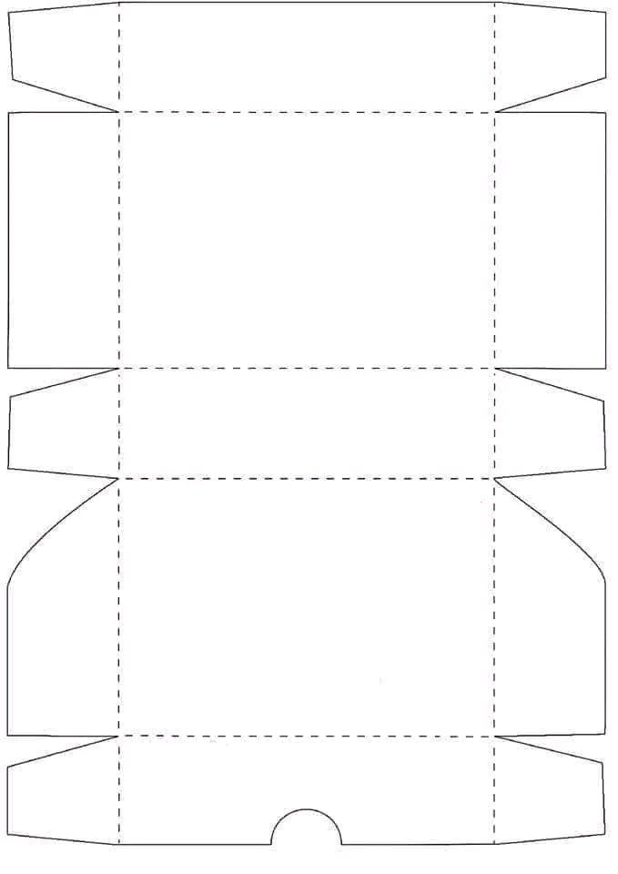 template caixa papelão para imprimir