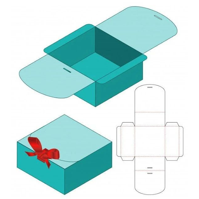 molde caixa presente simples