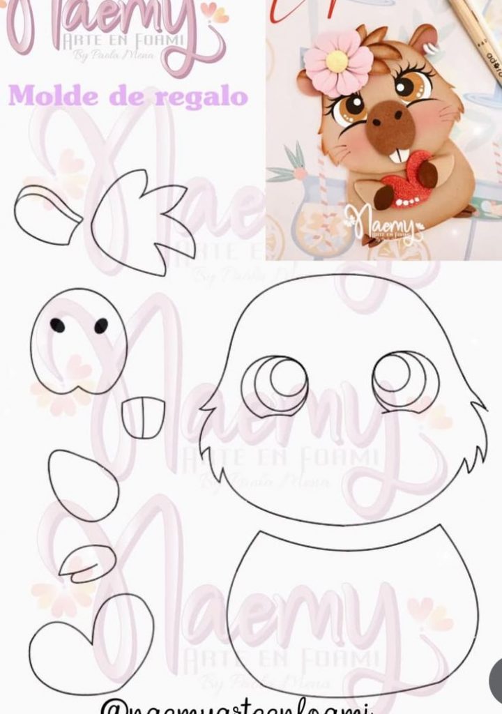 molde capivara feltro