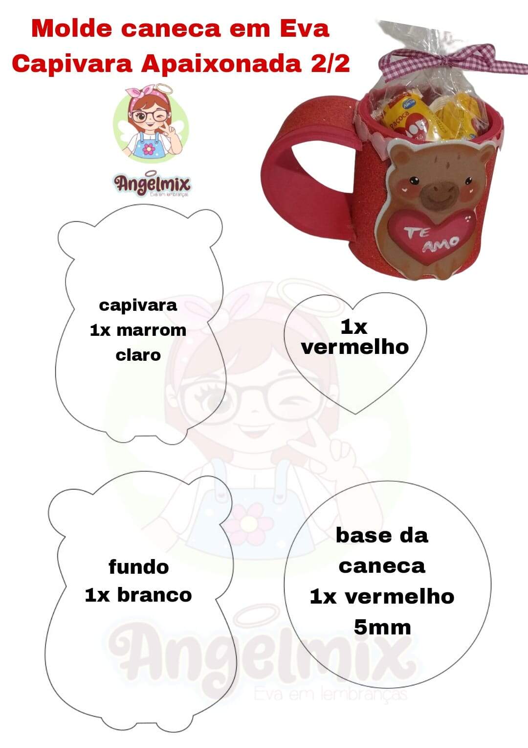 molde de capivara para painel em eva