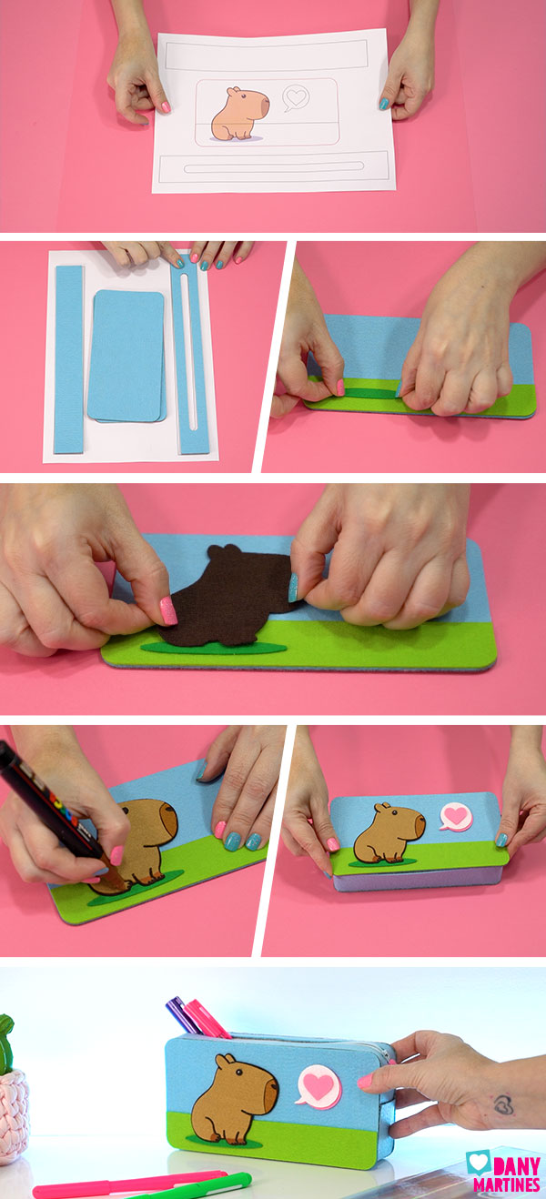 molde de capivara para decoração em eva