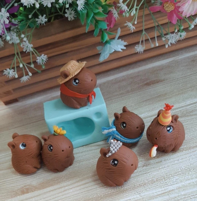 molde de rosto de capivara em eva