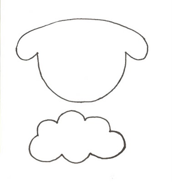 molde ovelha simples para colorir