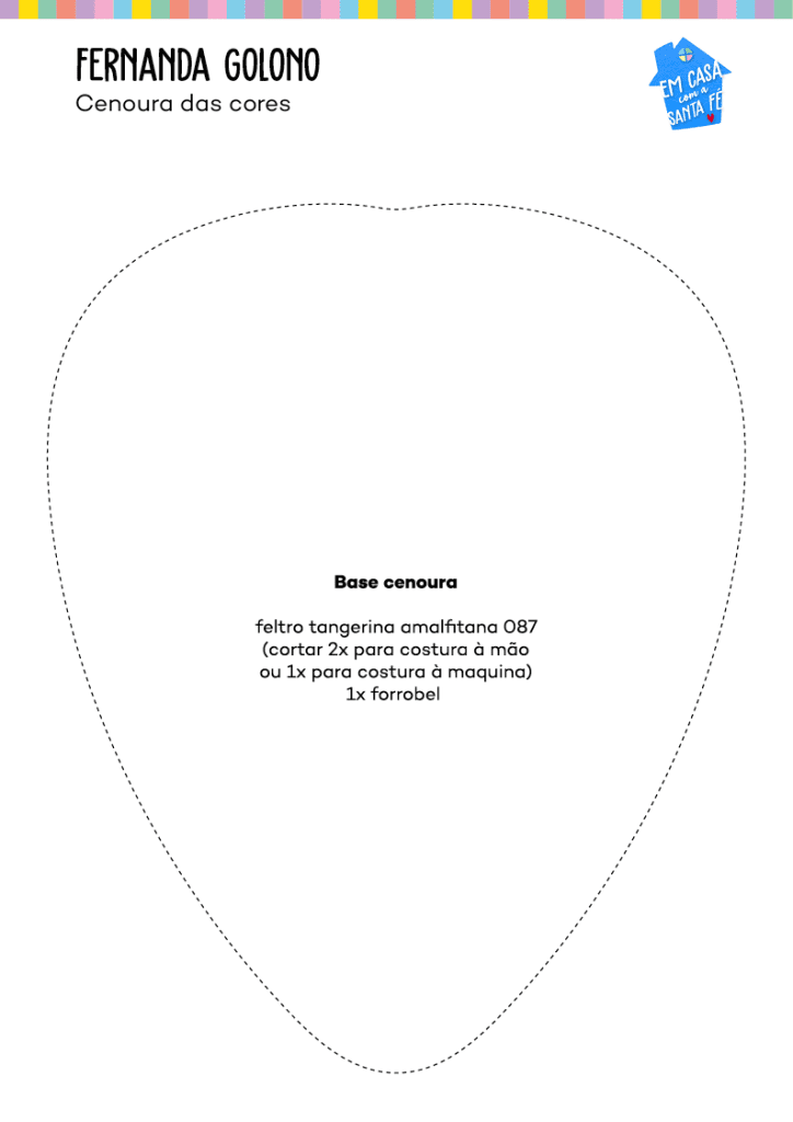 molde de cenoura para feltro
