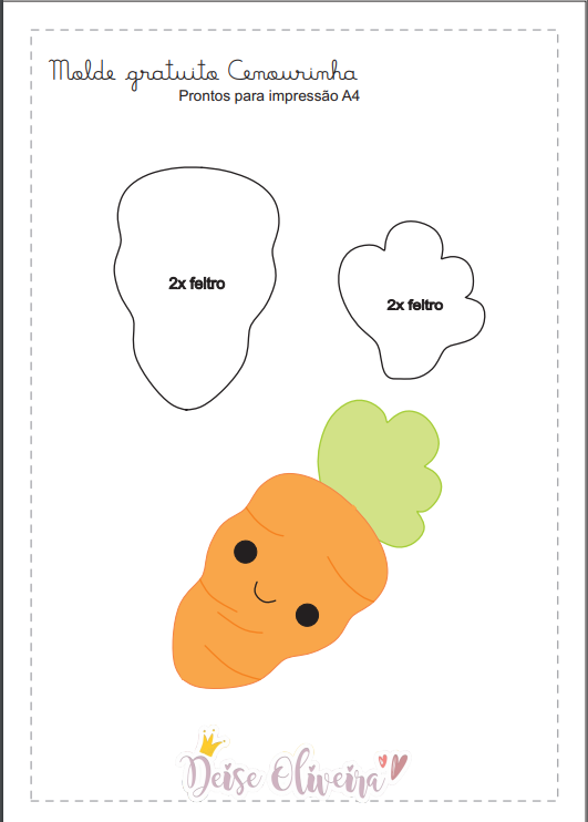 molde de cenoura para EVA