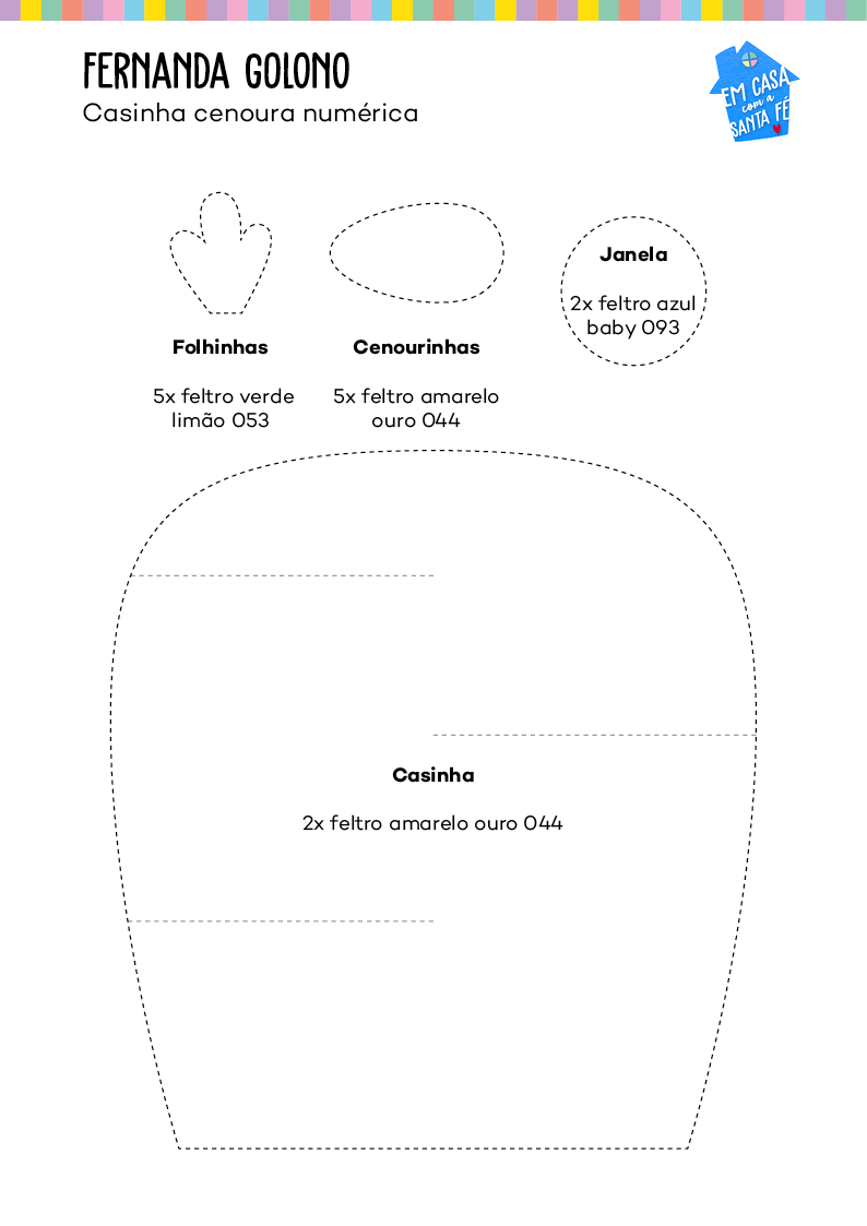 molde de cenoura em eva