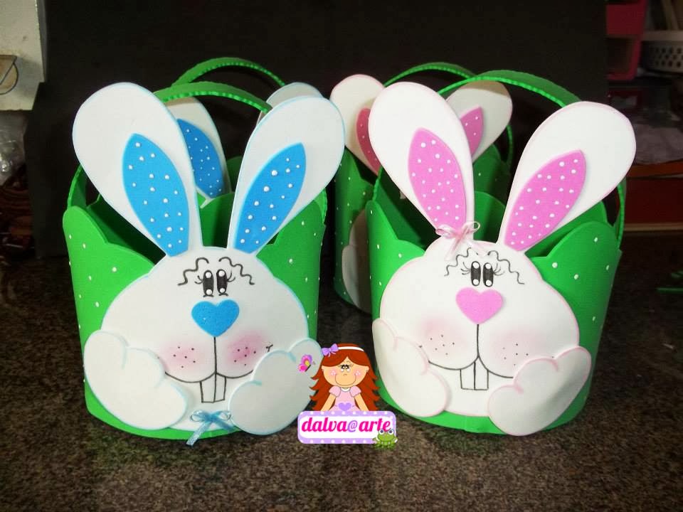 Molde de mini cesta de Páscoa em EVA para docinhos