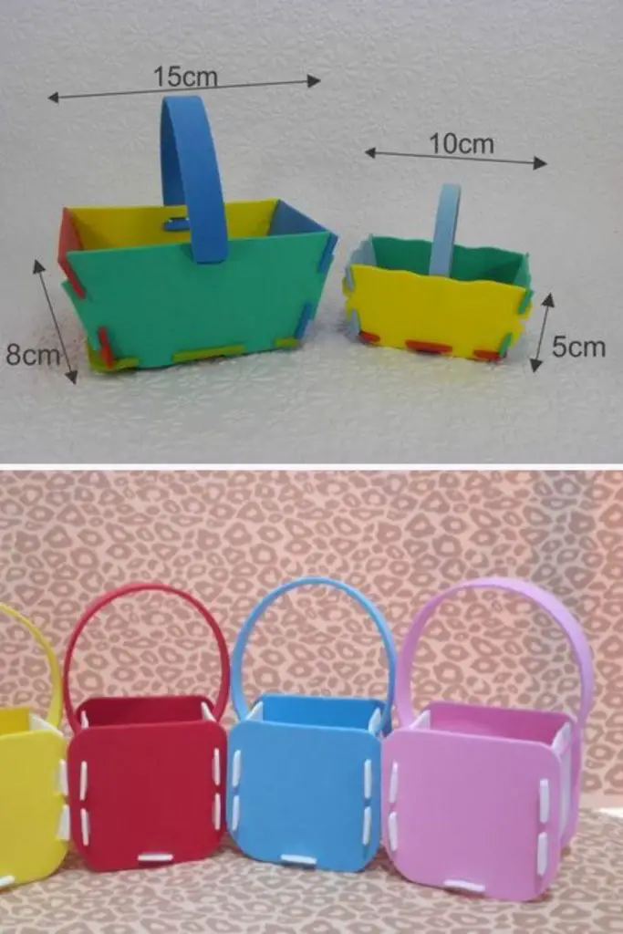 Como fazer cesta de Páscoa em EVA com molde