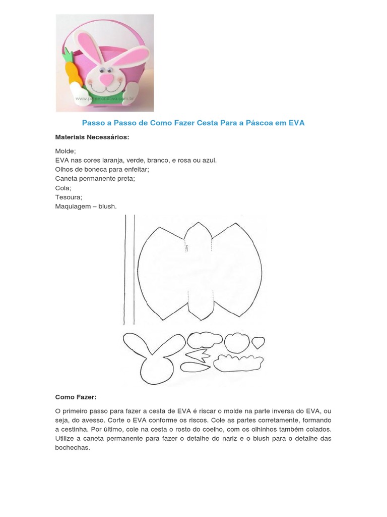 Cesta de Páscoa em EVA passo a passo