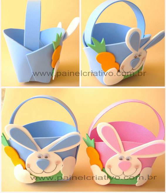 Cesta de Páscoa em EVA passo a passo