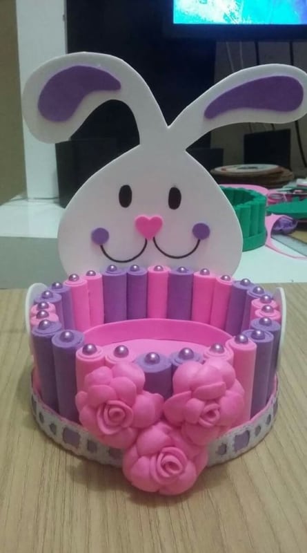 molde de cestinha de eva de coelho