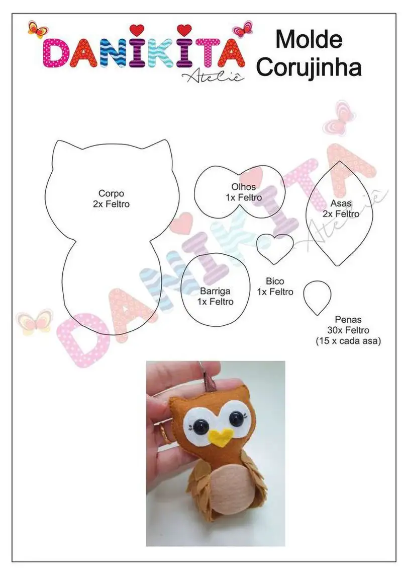 molde de chaveiro de coruja