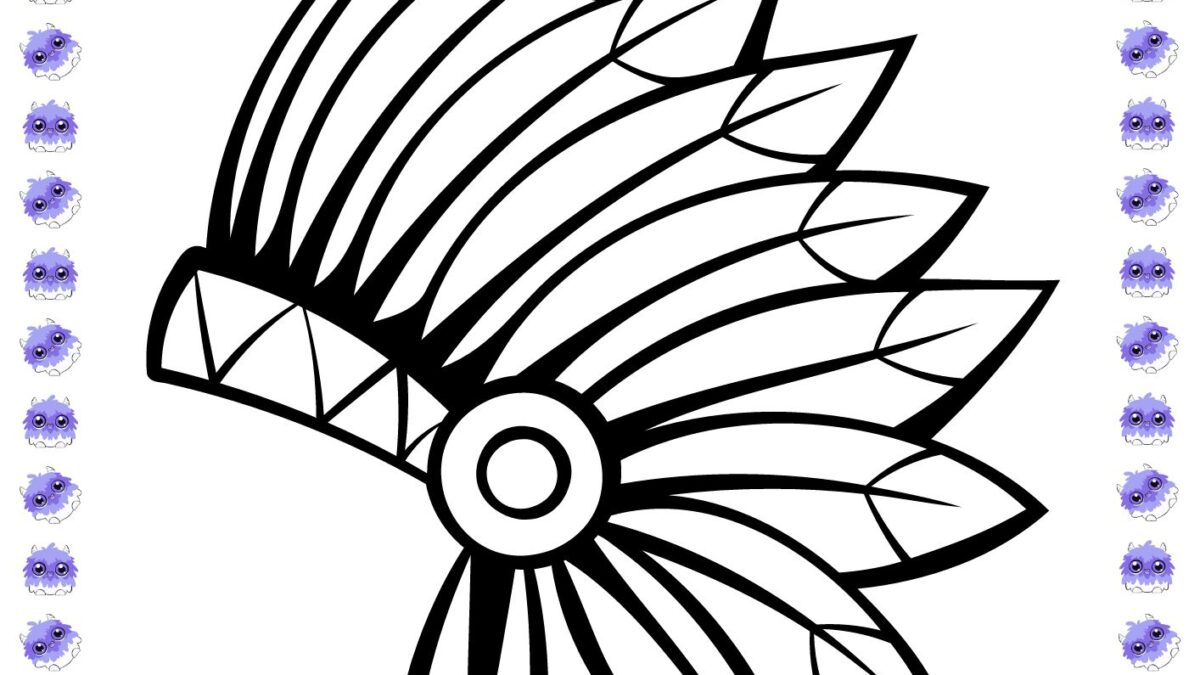 desenho de cocar para colorir